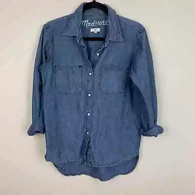 Madewell Blue Oversized Chambray Denim Button Up Shirt - Small • $28