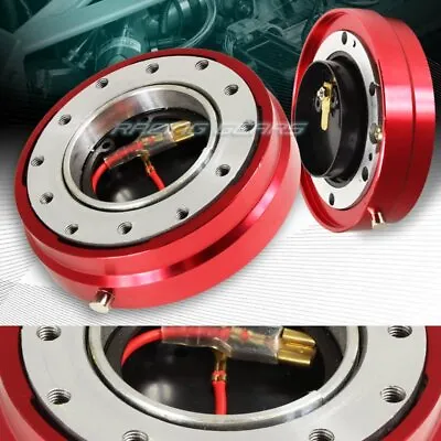 Universal Jdm 6-hole 1  Thin Steering Wheel Red Quick Release Short Hub Adapter • $19.95