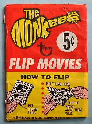 Vintage - 1967 - Topps - The Monkees - Flip Movies - 5¢ Wax Pack • $49.99