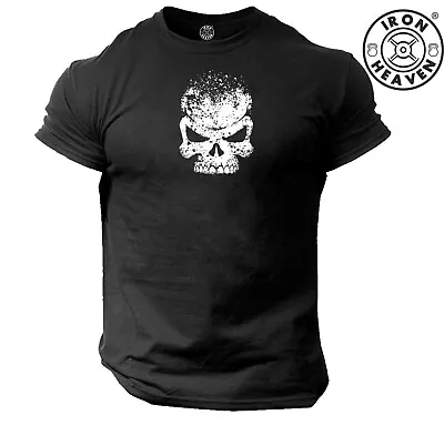 Dead Skull T Shirt Gym Clothing Bodybuilding Training Workout Fitness Boxing Top • £6.43