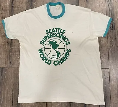 Vintage 1978-79 Seattle Supersonics Sonics NBA World Champs Champions XL Shirt • $87.99