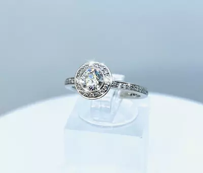 Ritani Vintage Micro Pave 950 Platinum Diamond .85 Tcw Engagemant Ring Sz 6.25 • $1999.99