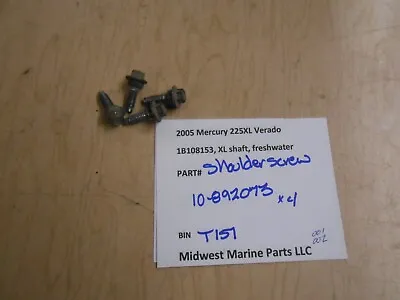 10-892073 Mercury 2005 225XL Verado Outboard Shoulder Screws (4) T151 • $19.99