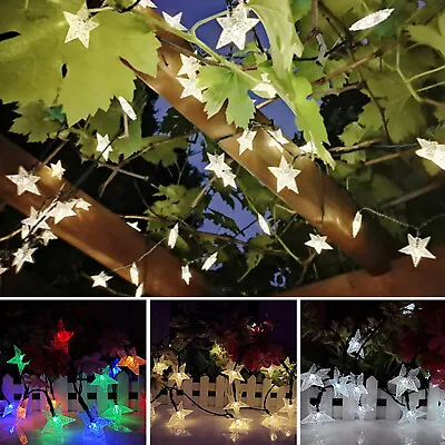 £5.39 • Buy Solar Powered Fairy String LED Lights Waterproof Star Decor Party Garden Outdoor