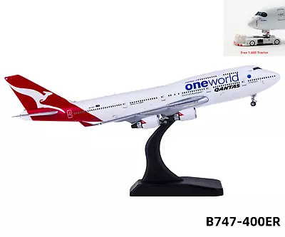 (Rare)1:400 Phoenix PH04347 Qantas B747-400ER VH-OEF Free Tractor+Stand • $64.99