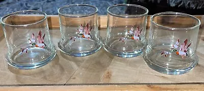 4 Vintage Avon Flying Mallard Duck Whiskey Rocks Glasses Low Ball Drink Glasses • $15.95