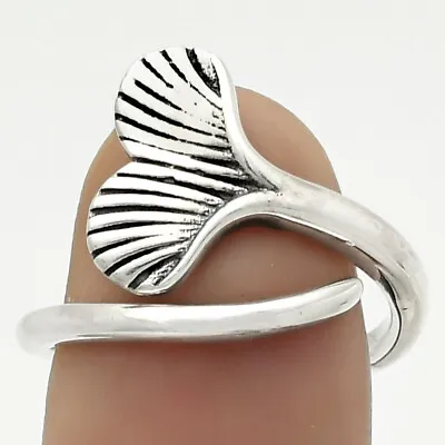 Mermaid Tail Charm - Plain Silver 925 Sterling Silver Ring S.7.5 Jewelry R-1069 • $12.49