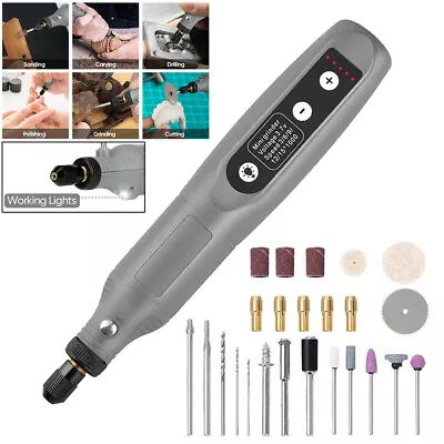 Mini Electric Grinding Pen Rotary Drill Grinder Cordless USB Engraving DIY Tools • $51.99