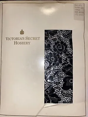 VTG New Old Stock Unopened Victoria's Secret Hosiery Lace Pantyhose Black Sz LG • $19.99