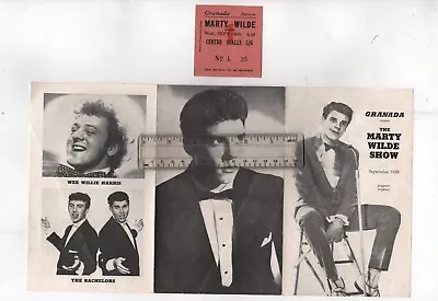 Marty Wilde Concert Ticket & Programme Granada Harrow 1959 Vintage Rock N Roll • £50