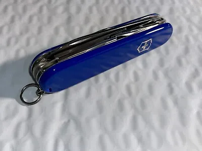 New Victorinox Swiss Army 91mm Knife  SUPER TINKER Cobalt Blue  1.4703.2 • $46