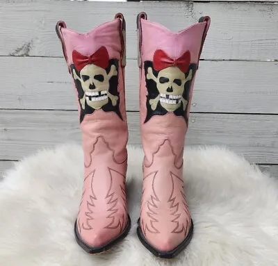 Liberty Boot Co Brody Rocks Skull Western Boots Pink Sz 8.5 $1080 • $675