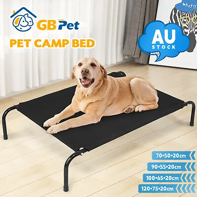 $44 • Buy Elevated Pet Bed Dog Cat Outdoor Indoor Large Raised Trampoline Heavy Duty Black