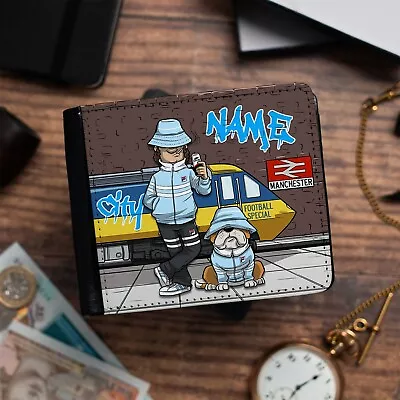 Personalised Manchester Wallet Football Bi Fold Coin Card Casual Retro FTW41 • £14.95