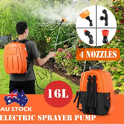 16L Electric Rechargeable Battery Weed Sprayer Backpack Farm Garden Pump Spray • $69.88