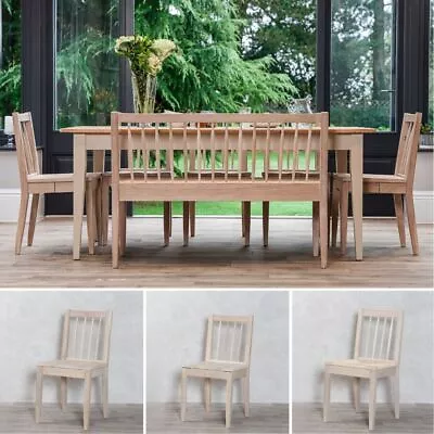 Dining Chair Solid Oak Dining Bench Kitchen Chair Folding Dining Chairs • £170