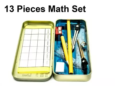 Geometry Set Mathematical Instruments Set Tin Case Geometry Stationery Set Box  • £2.99