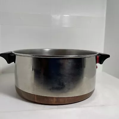 1990 Revere Ware Copper Bottom 6 Quart Qt Stock Pot Clinton IL USA No Lid • $23