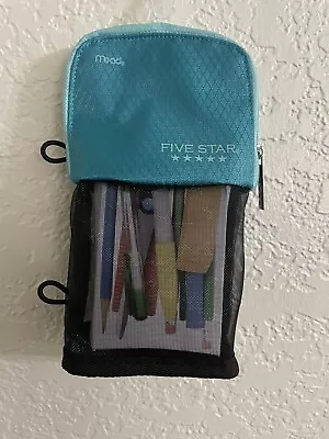 Five Star Stand ‘N Store Pencil Pouch Self Standing W/ Micro Mesh Usb Storage • $5