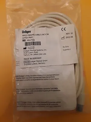 MS17522  Masimo To Drager SpO2 Cable LNCS 3M Brand New Original Item • $65