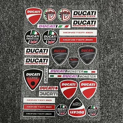 Motorcycle Fuel Tank Emblem Decals For Ducati Monster Reflective Badge Stickers • $11.88