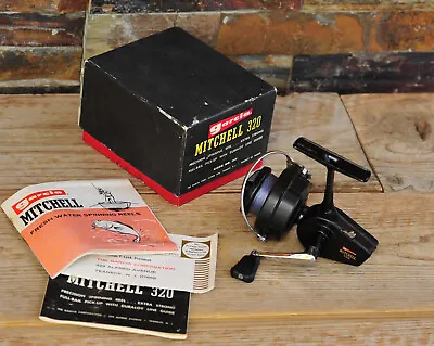 Vintage Garcia Mitchell 320 Spinning Reel W/ Box And Manual ~Read~ • $24.95