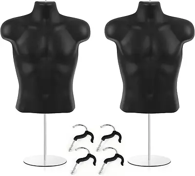 2 Pack Male Mannequin Torso Dress Form Mannequin Body T Shirt Display With Stand • $96.99