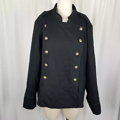 Ana Black Gothic Steampunk Military Marching Band Jacket Womens 3X Plus Brass • $50.39