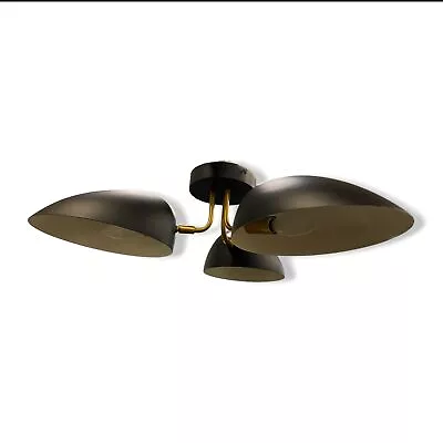 $272 Visual Comfort Black Jane 3-Light Semi Flush Ceiling Fixture • $87.18