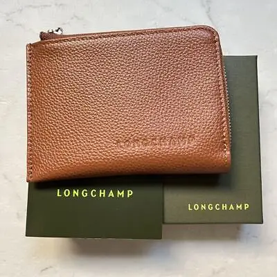 Longchamp Flone Card Case Coin Caramel Brown • $311.61