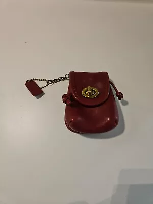 Vintage Coach Mini Daypack Key Fob Pouch Dark Red Turn Lock • $164.96