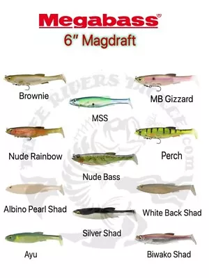 Megabass 6  Magdraft Rigged Soft Bodied Swimbaits - Choose Color • $14.99