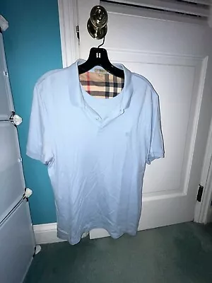 Burberry London Short Sleeve Light Blue Polo Shirt Men's Size Large • $34.98