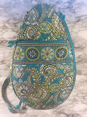 VERA BRADLEY Tennis Bag Quilted Teal W/ Floral Paisley Crossbody Sling Backpack • $23