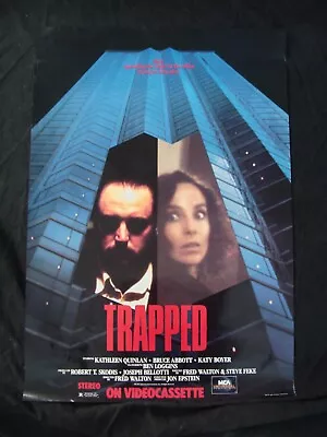 TRAPPED Movie Poster KATHLEEN QUINLAN Original Video Store Promo 1989 • $20