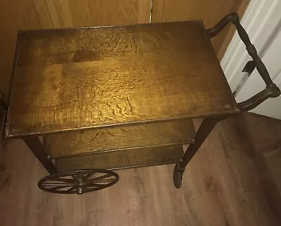 Antique Solid Oak Serving/Tea Cart • $546.25