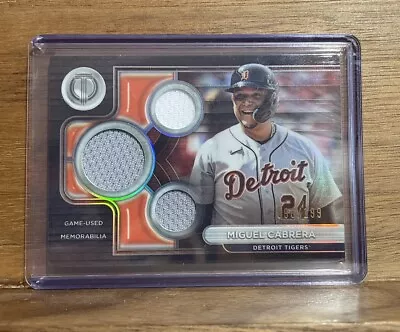 Miguel Cabrera 2024 Topps Tribute Triple Relic Game Used Uniform  #/199 Tigers • $9.99