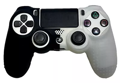 $11.90 • Buy Silicone Cover For PS4 Controller Case Skin - Black/White