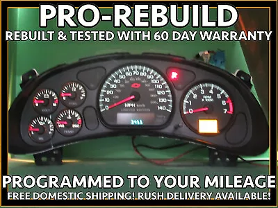 00-05 Monte Carlo Ss Instrument Gauge Cluster Speedo Tach Mileage Prog 1075 • $149.99