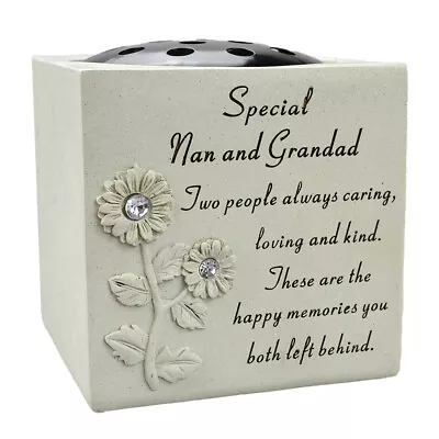 Special Nan And Grandad Graveside Memorial Flower Pot Verse Grave Vase Bowl • £23.99