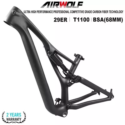 AIRWOLF T1100 Carbon Fiber XC Full Suspension Mountain MTB Bike Frame 29 12*148 • $1199.99