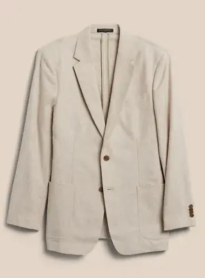 New Banana Republic $249 Cream Meridian Linen Cotton Suit Jacket Sz 40s • $79.99