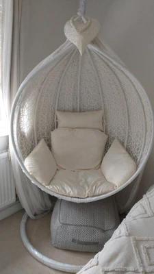 £180 • Buy Rattan Egg Swing Chair Garden Hanging Indoor Outdoor Patio Hammock W/ Cushions