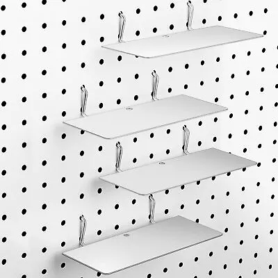 4 Pack Pegboard Shelves Wall Organizer Peg Board Shelf Brackets Pegboard Steel T • $27.76