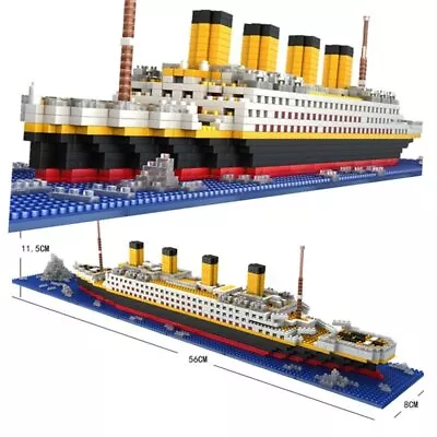 1860Pcs Mini Bricks Model Titanic Cruise Ship Boat DIY Diamond Building Blocks • $45.36