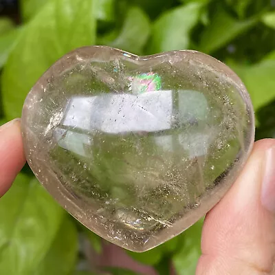 64G  Natural Clear Quartz Heart Shape Crystal Palm Reiki Healing • $5.50