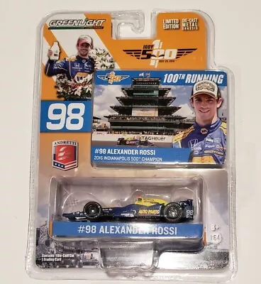 2016 Alexander Rossi #98 Indianapolis 500 Champion Greenlight  1:64 Andretti  • $30