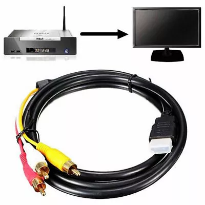 HDMI Male To 3 RCA TV HDTV DVD 1080P Audio S-video AV Cable Cord Line Adapter AU • $8.99