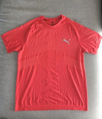 $15 • Buy PUMA T Shirt Men's Size L Large Red Evoknit Short Sleeve Activewear Sports
