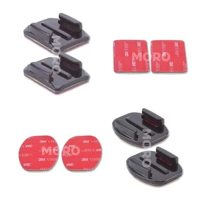 2 Curved+2 Flat Adhesive Mount With Sticky Pad GoPro Hero 9 7 8 4 5 6 11 Camera • $9.65